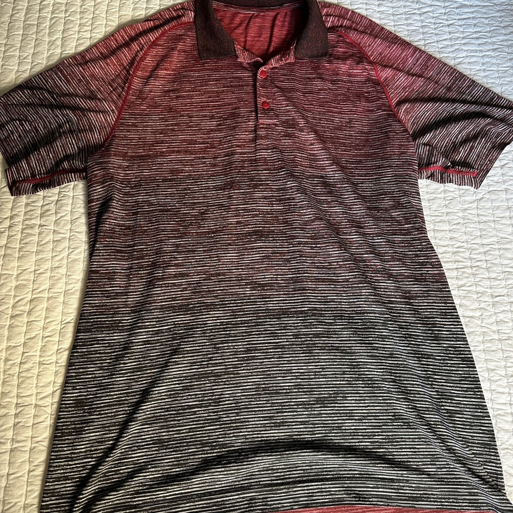 Lululemon XL red and black polo